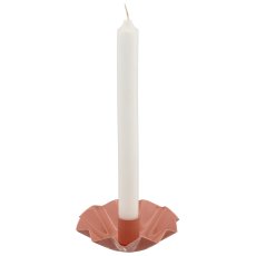 Metall Kerzenhalter Schale, gewellt, 12x12x3cm, mauve