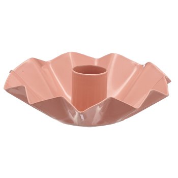 Metall Kerzenhalter Schale, gewellt, 12x12x3cm, mauve
