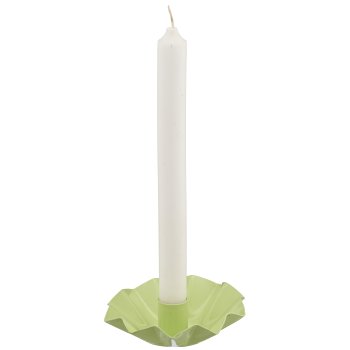 Metal candle holder bowl, 12x12x3cm, light green