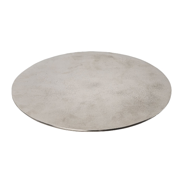 Aluminium Platte Tischet rund TABLE, 40x40x1cm, silber - Kunstblumen,  Kunstpflanzen & Deko