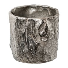 Aluminium planter, with bark decoration NATURALMENT,