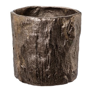 Aluminium planter, with bark decoration NATURALMENT,