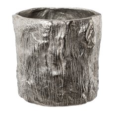 Aluminium planter, with bark decoration NATURALMENT,