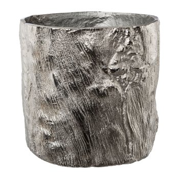 Aluminium planter, with bark decoration NATURALMENT,