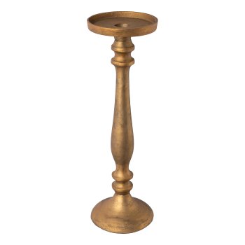 Aluminum candle holder AMARO, 10x10x25cm, gold