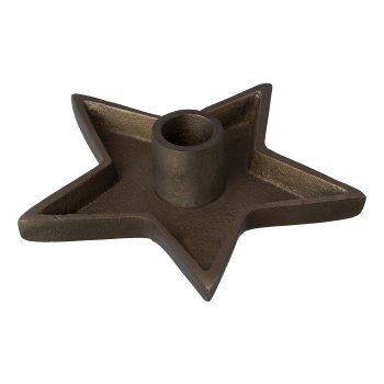 Aluminum candle plate star AMARO, 13x4x13cm, anthracite