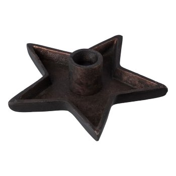 Aluminium Kerzenteller Stern AMARO, 13x4x13cm, schwarz