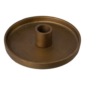 Aluminium Kerzenteller rund AMARO, 13x4x13cm, gold