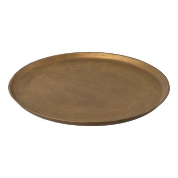 Aluminium Teller rund AMARO, 36x36x3cm, gold