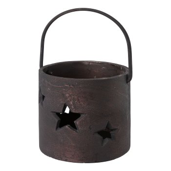 Aluminum lantern star w.handle AMARO, 10x10x10cm, black