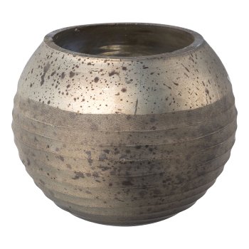 Glass lantern round CUTLER, 10x10x9cm, champagne