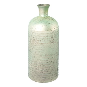Glas Vase CUTLER, 13x13x33cm, eisblau