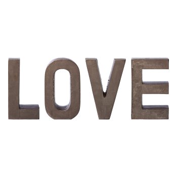 Aluminum 4pcs set LOVE LETTERS, 4x20cm, anthracite