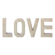 Aluminium 4erSet LOVE LETTERS, 4x20cm, silber