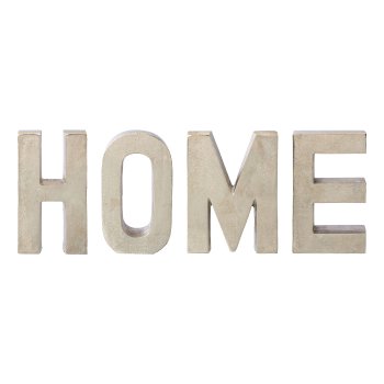 Aluminium 4erSet HOME LETTERS, 4x20cm, silber