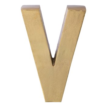 Aluminium 4erSet LOVE LETTERS, 4x30cm, gold