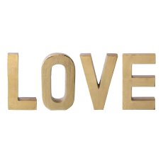 Aluminium 4erSet LOVE LETTERS, 4x30cm, gold