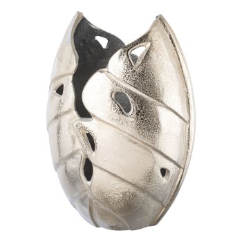 Aluminium Vase LEAVES, 20x20x30cm, silber