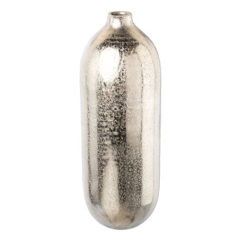 Aluminium Flaschen-Vase BASE, 13x13x32cm, silber