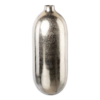 Aluminium Flaschen-Vase BASE, 17x17x41cm, silber