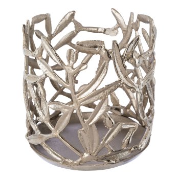 Aluminum object OLIVE, 23x23x23cm, silver