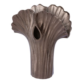 Aluminium Objekt Vase GINGKO, 23x18x10cm, antrazit