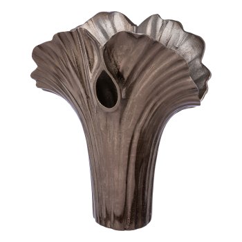 Aluminum object vase GINGKO, 32x25x14cm, anthracite