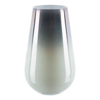 Glass vase bulbous SHADOW, 30x18x18cm, cream