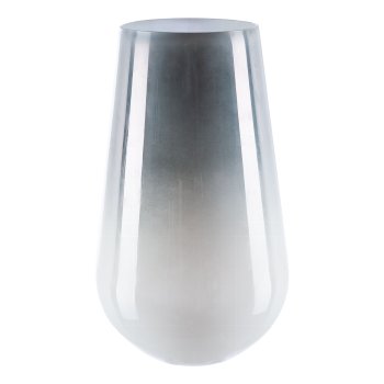 Glas Vase bauchig SHADOW, 38x23x23cm, creme