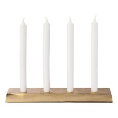 Aluminum bar 4pcs candle holder LIMA, 36x4x3cm, gold