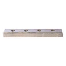 Aluminum bar 4er candle holder LIMA, 36x4x3cm, silver