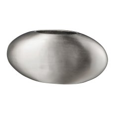 Aluminium Vase, oval, MOON 31x9x15cm, Silber