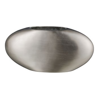 Aluminium Vase, oval, MOON 36x10x18cm, Silber