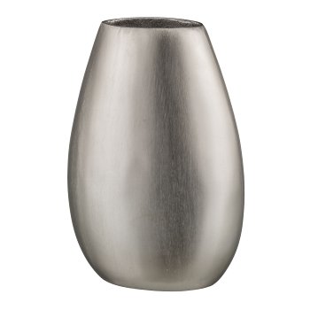 Aluminium Vase, bauchig, MOON 18x10x28cm, Silber