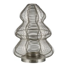 Aluminium wire tree, lantern, for candle 26x26x36cm, silver
