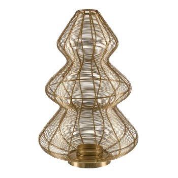 Aluminium wire tree, lantern, for candle 31x31x49cm, gold