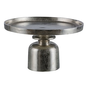 Aluminium Platte auf Fuß, LUPOS 37x37x20cm, Silber