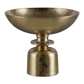 Aluminium Schale auf Fuß, LUPOS 31x31x26cm, Gold