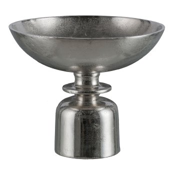 Aluminium Schale auf Fuß, LUPOS 31x31x26cm, Silber