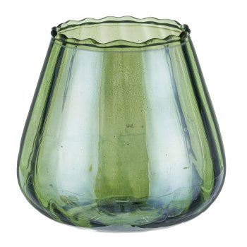 Glass tealight, bulbous, chandelier finish 11.5x11.5x11.5cm, moss