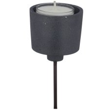 Aluminium tealight holder with plug for wreath, 13x6x6cm, stone grey