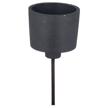 Aluminium tealight holder with plug for wreath, 13x6x6cm, stone grey