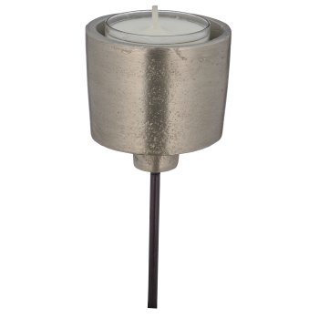 Aluminium tealight holder with plug for wreath, 13x6x6cm, silver, Lepuro