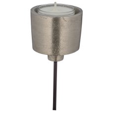 Aluminium tealight holder with plug for wreath, 13x6x6cm, silver, Lepuro