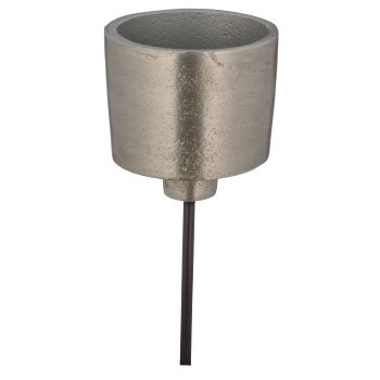 Aluminium tealight holder with plug for wreath, 13x6x6cm, silver, Lepuro