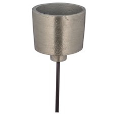 Aluminium tealight holder with plug for wreath, 13x6x6cm, silver, Lepuro