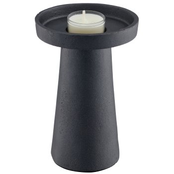Aluminium candle/tealight holder, T-shape, 11x11x16cm, stone frey, Lepuro