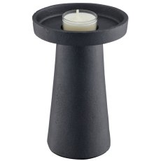 Aluminium candle/tealight holder, T-shape, 11x11x16cm, stone frey, Lepuro