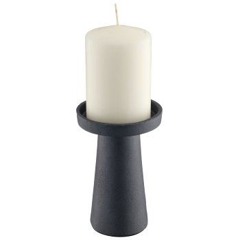 Aluminium candle/tealight holder, T-shape, 11x11x16cm, stone frey, Lepuro