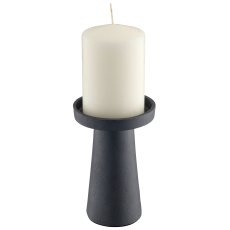 Aluminium candle/tealight holder, T-shape, 11x11x16cm, stone frey, Lepuro